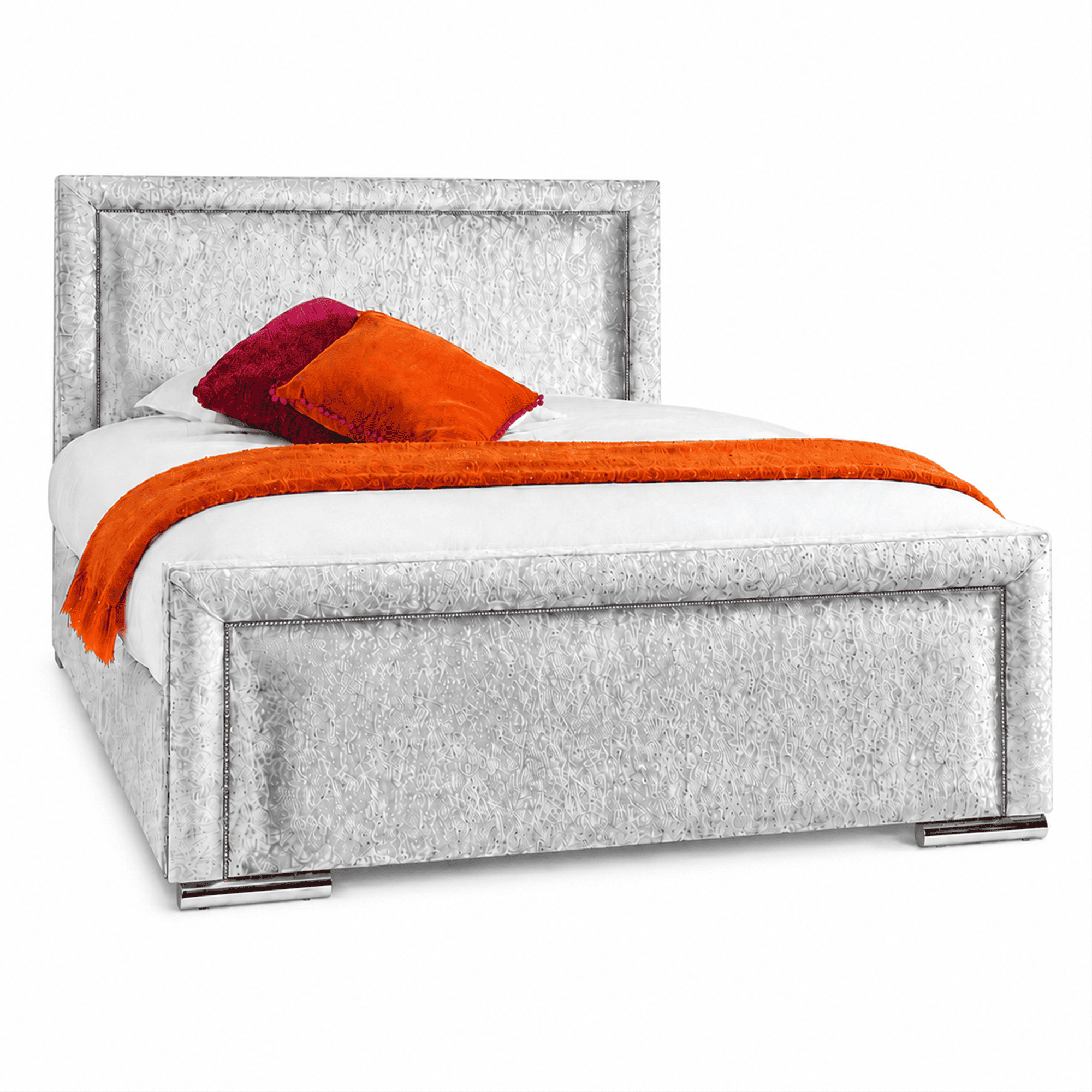 Upholstered Crushed Velvet Bed Frame