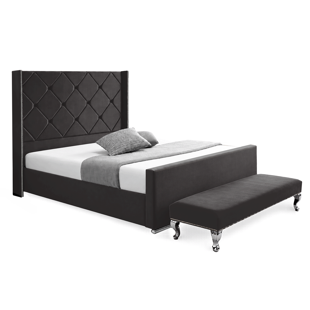 Hilton Plush Velvet Bed Frame