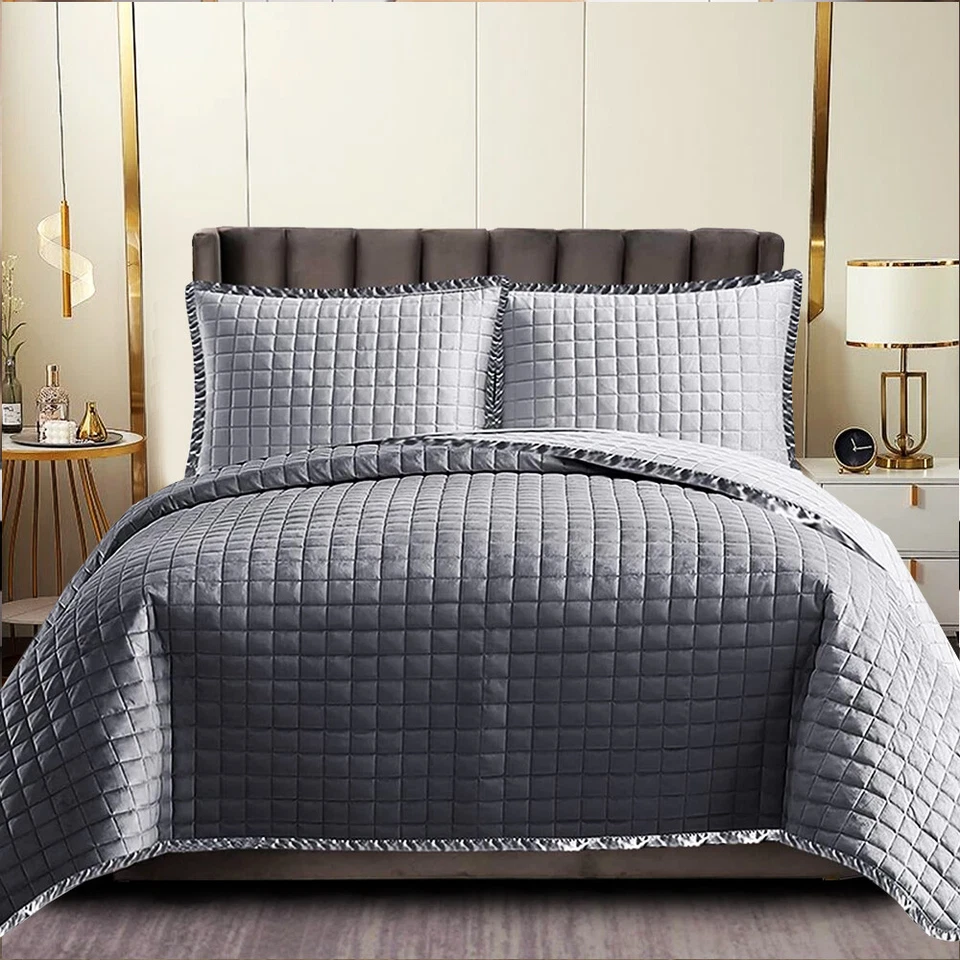 Osca 3 Piece Quilted Embossed Bedspread Set