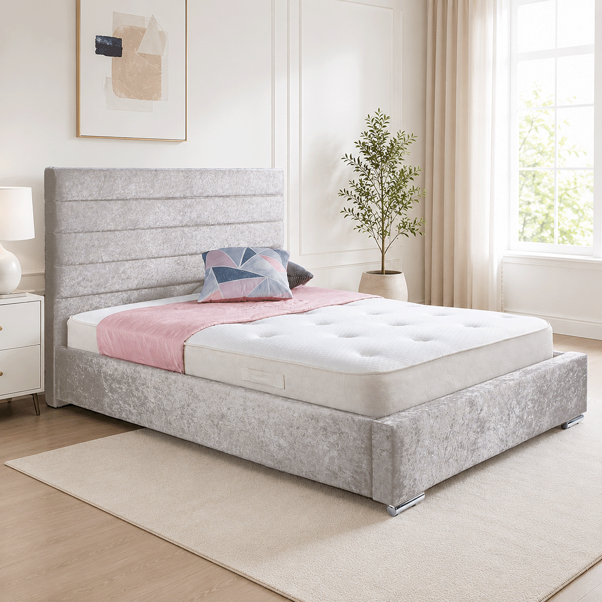 Antonia Plush Velvet Upholstered Bed Frame