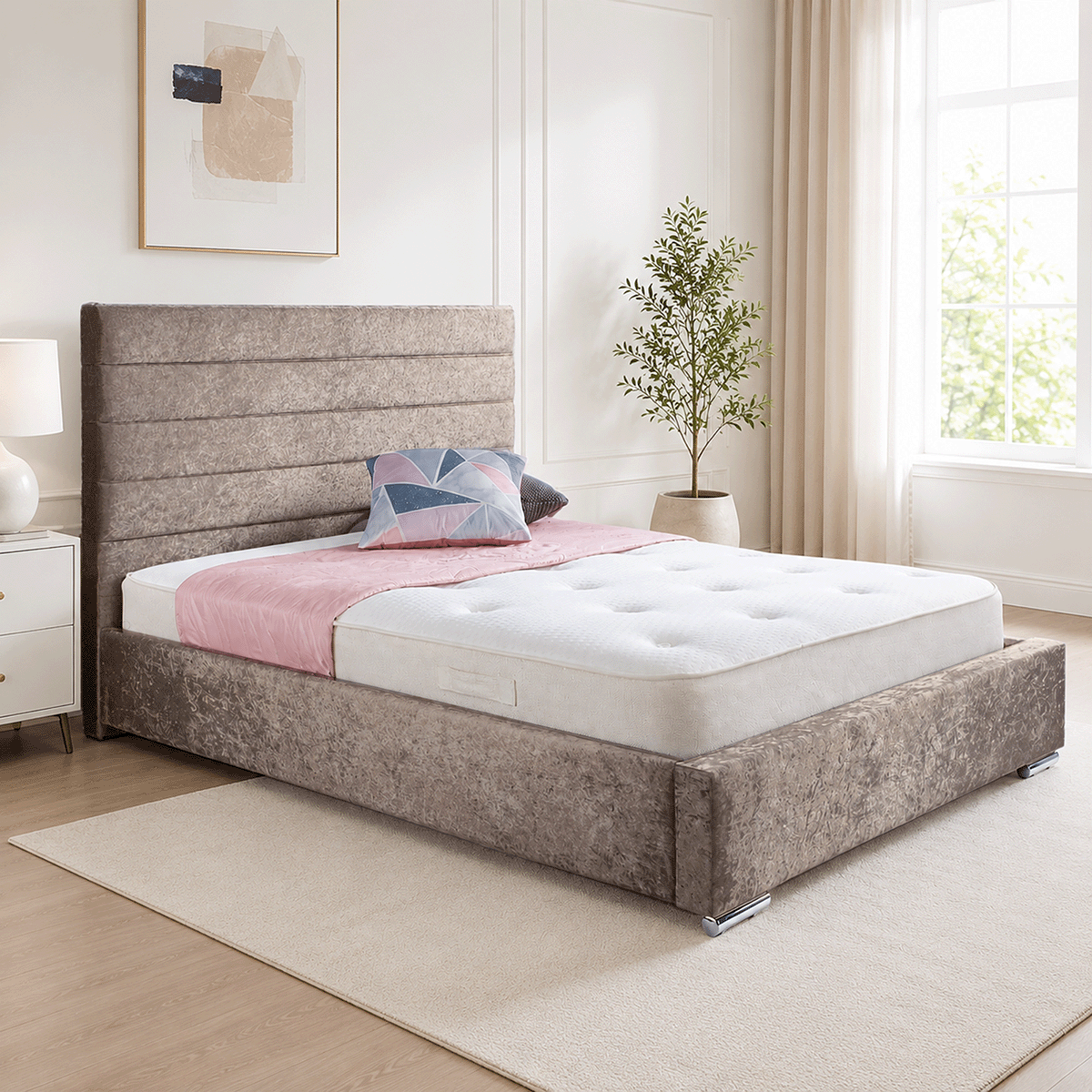 Antonia Plush Velvet Upholstered Bed Frame