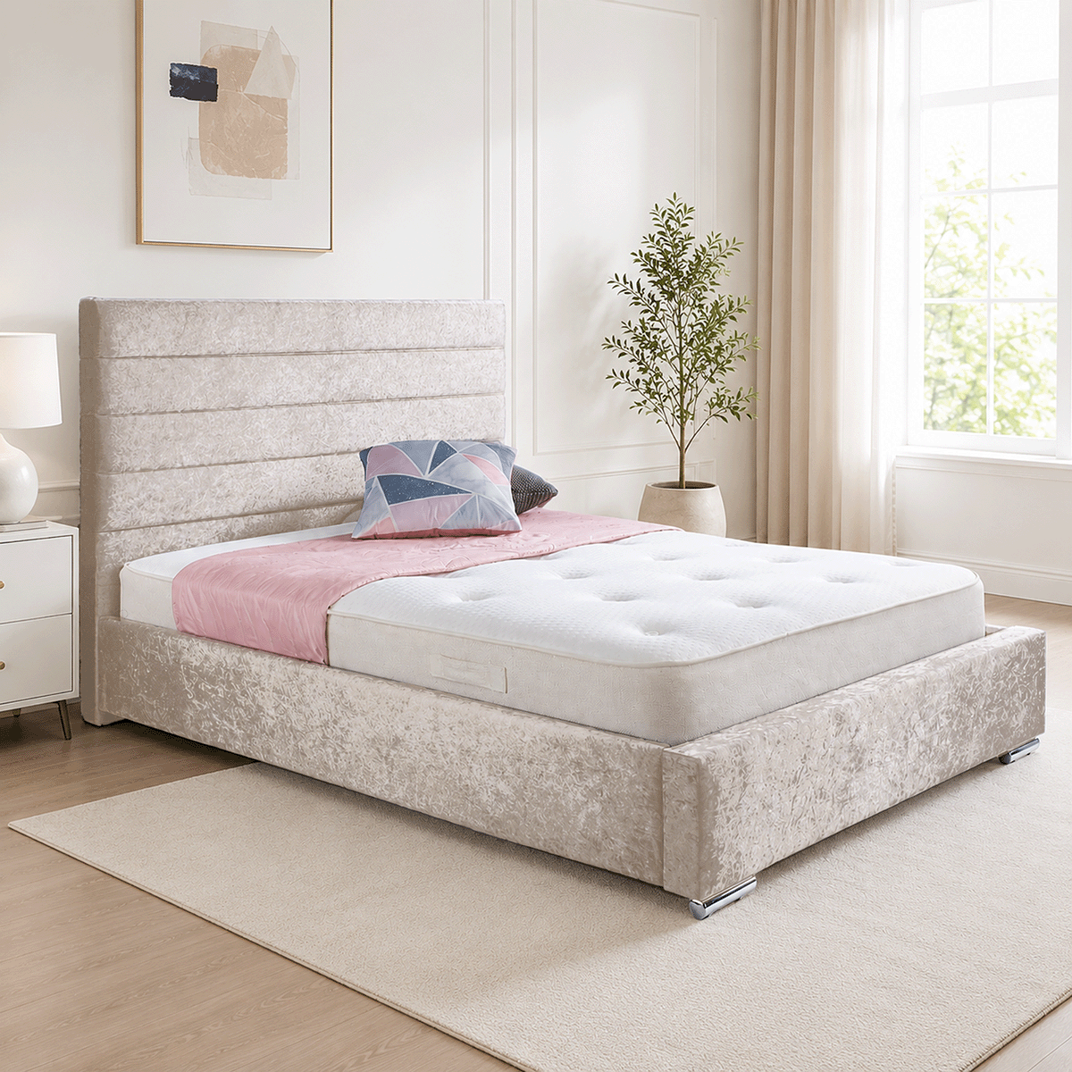 Antonia Plush Velvet Upholstered Bed Frame