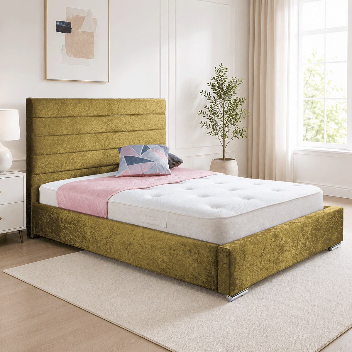 Antonia Plush Velvet Upholstered Bed Frame