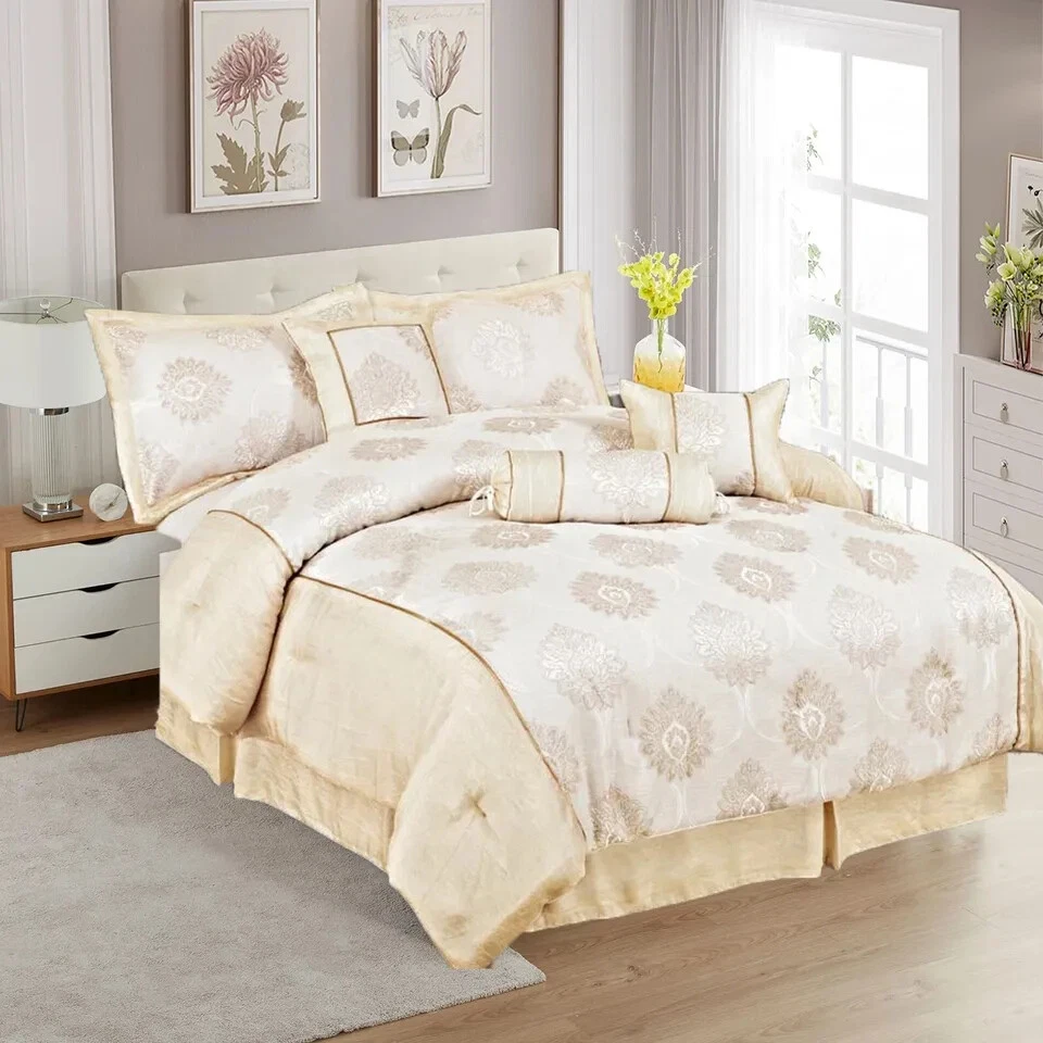 Malta 7 Piece Quilted Jacquard Bedspread Set