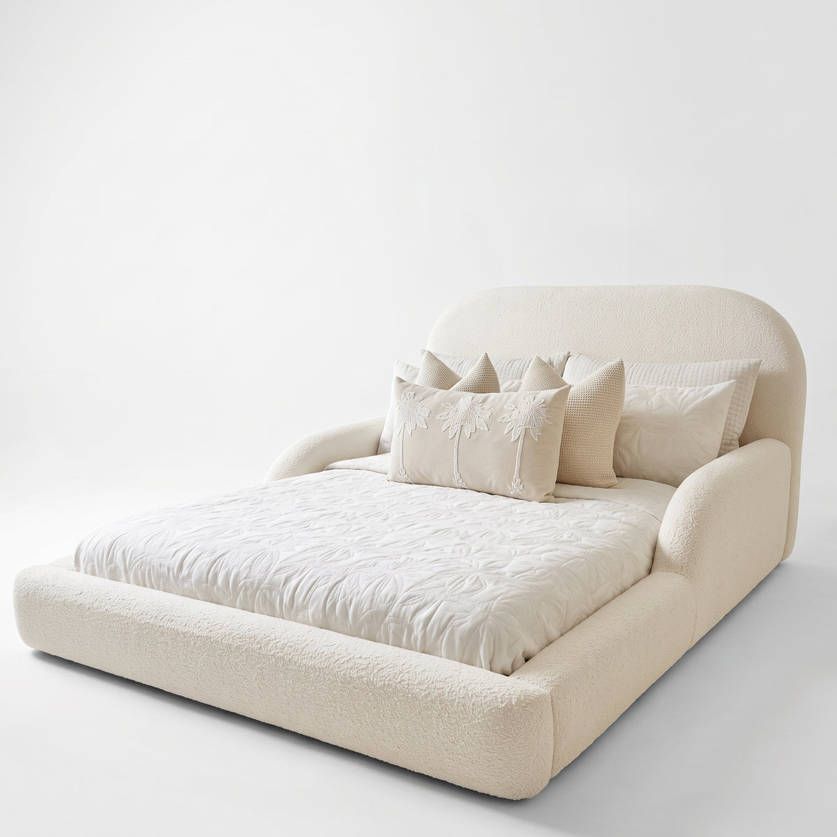 Upholstered Boucle Teddy Bed Frame