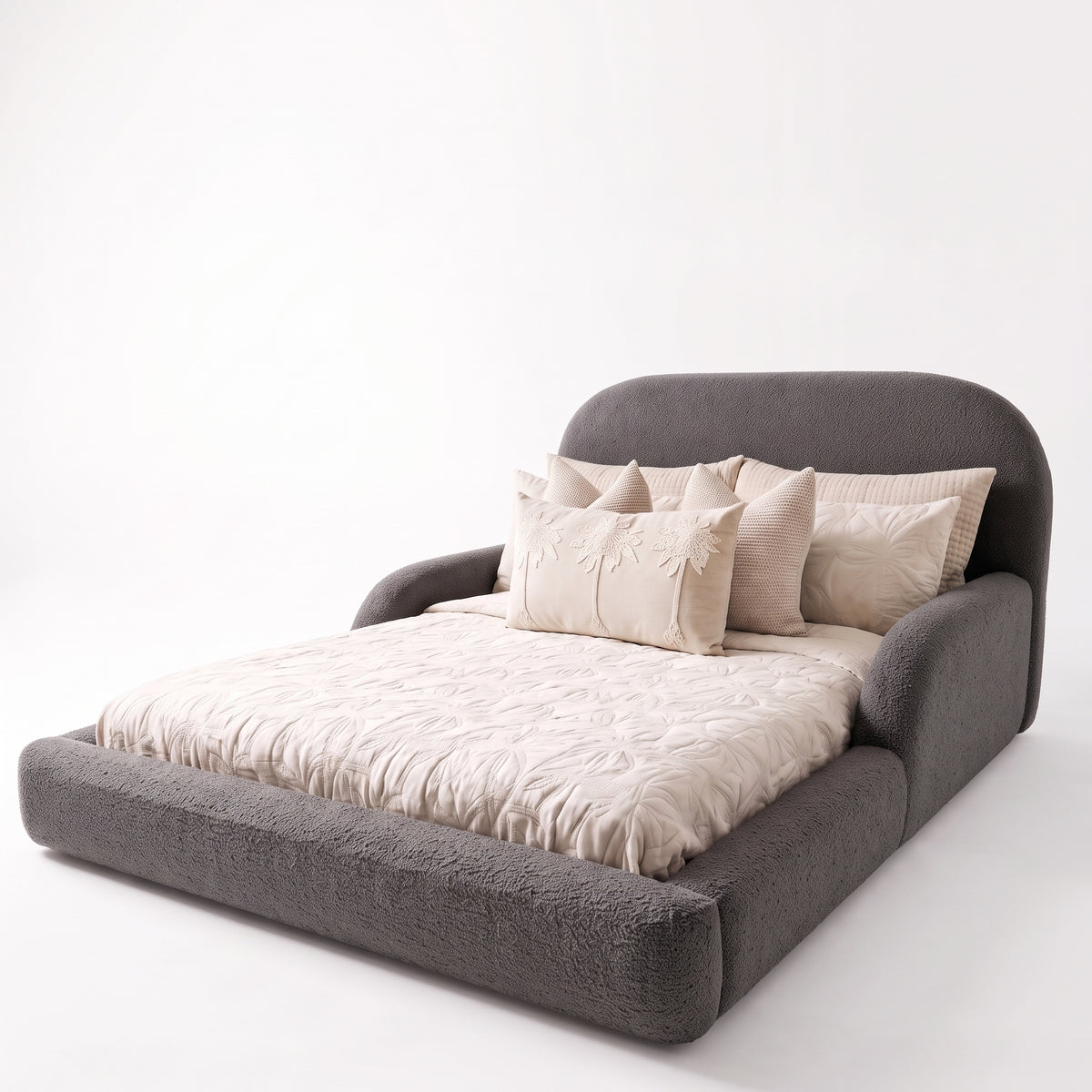 Upholstered Boucle Teddy Bed Frame