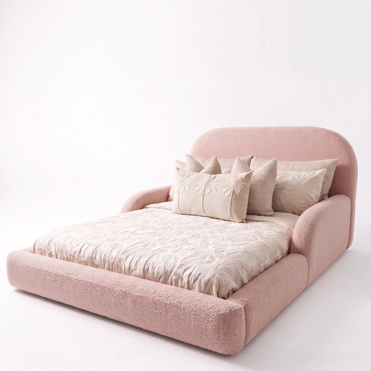 Upholstered Boucle Teddy Bed Frame