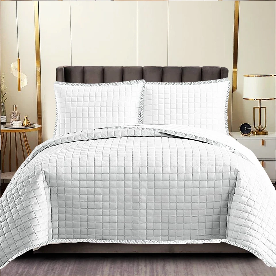 Osca 3 Piece Quilted Embossed Bedspread Set